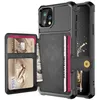Stoßfeste PU-Leder-Standmappenhüllen für iPhone 12 Pro Max 13 14 15 11 XS XR X Kreditkartenhalter Slots Telefonabdeckung