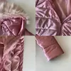 Kvinnor Vinter Vadderade Jackor Varm Bomull Velvet Grå Rosa Faux Fur Hood Fashion Ytterkläder Kvinna Hooded Parka Coat Plus Storlek 4XL 201029