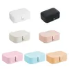 PU Leather Jewelry Storage Box Multi-Function Necklace Ring Organizer Case Makeup Makeup Makeup Learing Ring