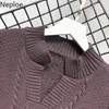 Women's Sweaters Naploe Fall Clothes Vintage Women Patchwork Tops Knit Pullovers V-neck Lantern Sleeve Pleated Sweater Plus Size Pull