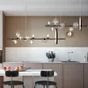 Скандинавский современный минималистичный светильник для гостиной, креативная индивидуальность, светильник для дома, виллы, холла, столовой, подвесной светильник с прозрачным стеклянным шаром