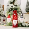 Decorações de Natal Floresta Antigo Velho Garrafa de Vinho Capa Bolsa De Linho Criativo Fato De Fato De Decoração Da Mesa