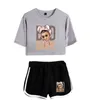 Летние женские комплекты Singer Bad Bunny, укороченный топ с короткими рукавами + шорты, спортивные костюмы, женские спортивные костюмы, наряд из двух предметов, уличная одежда