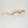 Vintage Houten Vrouwen Wrap Stijl Zonnebril Gafas Mannen Voor Outdoor Ronde Clear Glazen Frame Shad Culos Eyewear