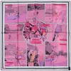Huajun 2 Storepink DoubleDided Quotwow Double Facequot 90 Silk Square Twill Inkjet Scarf Handmade Curling Y2010074897737