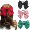 Scrunchies con fiocco grande Corde elastiche per capelli in raso Copricapo da donna Fasce per capelli in gomma per ragazza Accessori per capelli porta coda di cavallo