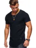 Topy Casual Męskie Koszulki Okrągły Neck Krótki Rękaw Mężczyzna Tees Lato Moda Mężczyzna Teeshirts Solidne Kolor Slim Fit T-Shirts