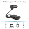 Caricabatteria da auto USB Quick Charge 3.0 a 4 porte per sedile anteriore/posteriore da 60 W 8 A per iPhone Huawei Xiaomi Samsung