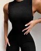 Yoga outfits vrouwen sexy mode mouwloze effen kleur skinny bodycon fitness gym running jogging sport jumpsuits rompertjes trainingspakken