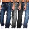 Heren Jeans Herfst Denim Broek Slanke Rechte Donkerblauw Regular Fit Leisure Lange Broek Jean Men Hombre