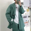 IEFB / desgaste masculino chique casual terno jaqueta outono na moda coreano moda patch manguito casazl oversize streetwear blazer 9y1356 201027