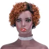 Цветные 1B/30 человеческие волосы с коротким париком Pixie Cut Curly Brazilian Remy Blueless Wigs для чернокожи