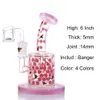 ROYAL 6" Colour honeycomb glass dab oil rig Hookahs bubbler 5MM thick includ quartz banger nail