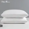 Peter Khanun Home Textile Oreiller de couchage 100% coton blanc plume d'oie oreillers légers zéro pression 3 couches 48 * 74cm 050 201226