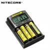 Nitcore um4 um2 intelligente oplader voor 18650 16340 21700 20700 22650 26500 18350 AA AAA batterij laders 4 slot 2A 18W