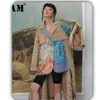 [EAM] Kvinnor Black Pocket Split Big Size Blazer Ny Lapel Long Sleeve Loose Fit Jacket Tide Spring Autumn 1DB693 201114