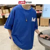 Lappster Men Harajuku M Печать Летняя футболка Tees 2020 Мужские черные корейские моды смешные топ -футболки японская уличная одежда LJ200827