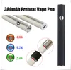 510 Thread E Smart Cigarette électronique Vape Pen 350mAh Kit de batterie pour huile de verre Céramique Wickless Cartouches vides G2 Réservoir