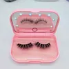 Moda 3 pary Fałszywe rzęsy LED Light Light Eyelash Box 3D Fałszywe pudełko z lustrem