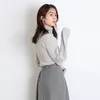 Autumn High Neck Pullover Tröja Casual Fashion Wild Thin Wood Ear Stick Sweater Women 201221