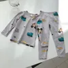 Ropa interior cómoda para niños de algodón puro, cálido conjunto de pijamas ajustados de otoño e invierno 00898