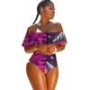 S-4XL Yaz Mayo Tasarımcılar Bayan Straplez Bikini Set Mayo Floke Sutyen + Şort Köpekbalığı Yüz Yüzme Suit Plaj Giyim H12105