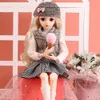 1/4 BJD Doll 45cm 18 poupées articulées avec des tenues de mode complètes ensemble de vêtements chapeau chaussures perruque maquillage filles bricolage habiller jouets LJ201031