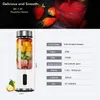 BPA FREE USB Rechargeable Smoothie Blender Battery Personal 380ml Glass Smoothie Blender Juicer Easy Small Portable