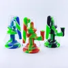 6,7 polegadas Pequena Lâmpada Mágica Forma de Cachimilha De Vidro Bongo Silicone Tubulação de água de silicone