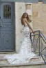 Берта 2021 Русалка Свадебные платья плюс размер кружева аппликация Глубокий V шеи Свадебные платья Backless сексуальное свадебное платье Свадебные платья