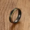 Domilay Mens Basic Tungsten Steel Black Goldcolor Stepped Edges Finish Finish Center Rings for Male Wedding Engagement Band Jewelry6008369