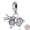 Charms av Ley 925 Original Passar Pandora Armband 925 Silver Kvinnor Hängsmycke Smycken Galaxy Starry Sky Charms Pärlor