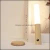 Wall Lamp Home Deco El Supplies & Garden Led Night Light Motion Sensor Wireless Usb Rechargeable For Kitchen Cabinet Wardrobe Bedroom Decor