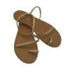 Summer Fashion Couro Mulheres sandálias gladiador Chinelos Mulher Flats Flip Flops Shoes Summer Beach Sandals Tamanho 0928