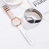 Relojes de pulsera Para Mujer, Relojes de lujo de oro rosa a la moda, reloj tipo cinturón de piel, Relojes de pulsera de cuarzo informales Para Mujer