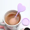 Stock Filtro de chá Infuser Colher Silicone Heart Forma 304 Aço Inoxidável Aço Inoxidável Folha Leak Malha Filtro Bonito