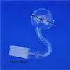 Clear Glass Bend Curve Oil Burner Pipe Nail Burning Water 10mm 14mm 18mm Male Female 1.2 inch Ball banger bowl bong