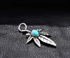 316 Stainless Steel Men's Hip Hop Gothic Maple Tree Leaf Pendant Maple Leaves Female Male Sweater Chain Charm Necklace Jewelry With Turquoise Stone