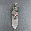 Fashion Natural Stone Pendant Rose Hexagonal Prism Bullet Quartz Point Healing Crystals Chakra Cross Heart Charm For Necklace Jewelry