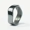 Кольца с черным ремешком, кольцо с гематитом, штабелируемый волнистый дизайн, партия разных размеров оптом