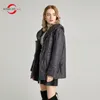 Saga moderne Femmes d'automne Veste à capuche mince veste rembourrée Polyester printemps chaude femme manteau vestes femme plus manteau de taille 201027