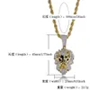 Topgrillz hip hop or couleur plaquée glacée iced out pave cubic zircon lion tête pendentif collier charme pour hommes bijoux cadeaux 201014224s