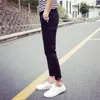 Летние сплошные брюки мужчины лодыжка длина лодыжки Slim Fit Mens Casual Pant Boys плюс размер эластичный гарем брюки мужчины мужчина 28-40 201128