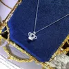 2020 New Arrival Sparkling Jewelry Sterling Sier Crown Pendant Princess Cut White Topaz CZ Diamond Gemstones Clavicle Necklace