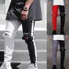 2020 Erkekler Şık Yırtık Kot Pantolon Biker Sıska Ince Düz Yıpranmış Denim Pantolon Yeni Moda Skinny Jeans Erkekler Giysileri