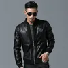 Crâne Strass PU Hommes High Street Style Stand-Cou Sudaderas Hombre Rib Manches Streetwear Hommes Vestes et Manteaux Y201026