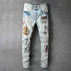 designers Jeans Amirrss men's Pants New US casual hip hop high street worn-out wash splashed ink painted Slim Fit Jeans man #678 FWK6