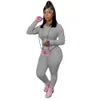 Women Two Piece Pants Outfit Casual Tracksuits Solid Color Long Sleeve Hooded Pullover With Zipper Pocket Trousers Set Ladies Fashion Leisure Suits