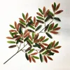Faux olivträd blomma gren blommor silke grön röd färg blad stjälkar för bröllop hem dekorativa konstgjorda växter