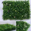 Magideal 인공 녹색 잔디 단풍 식물 딸기 꽃 벽 패널 웨딩 파티 기둥 주요 도로 꽃 장식 60x40cm Y200104